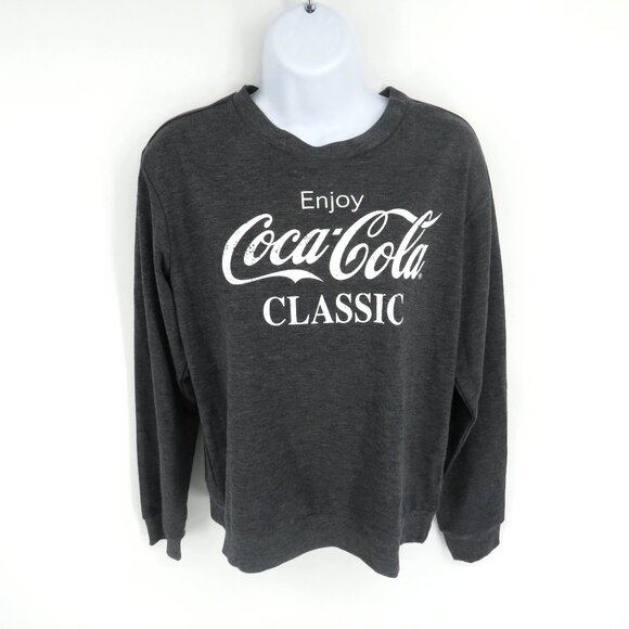 Enjoy Coca-Cola Classic Graphic Sweatshirt Small Dark Heather Gray NWT $34 - Picture 1 of 4